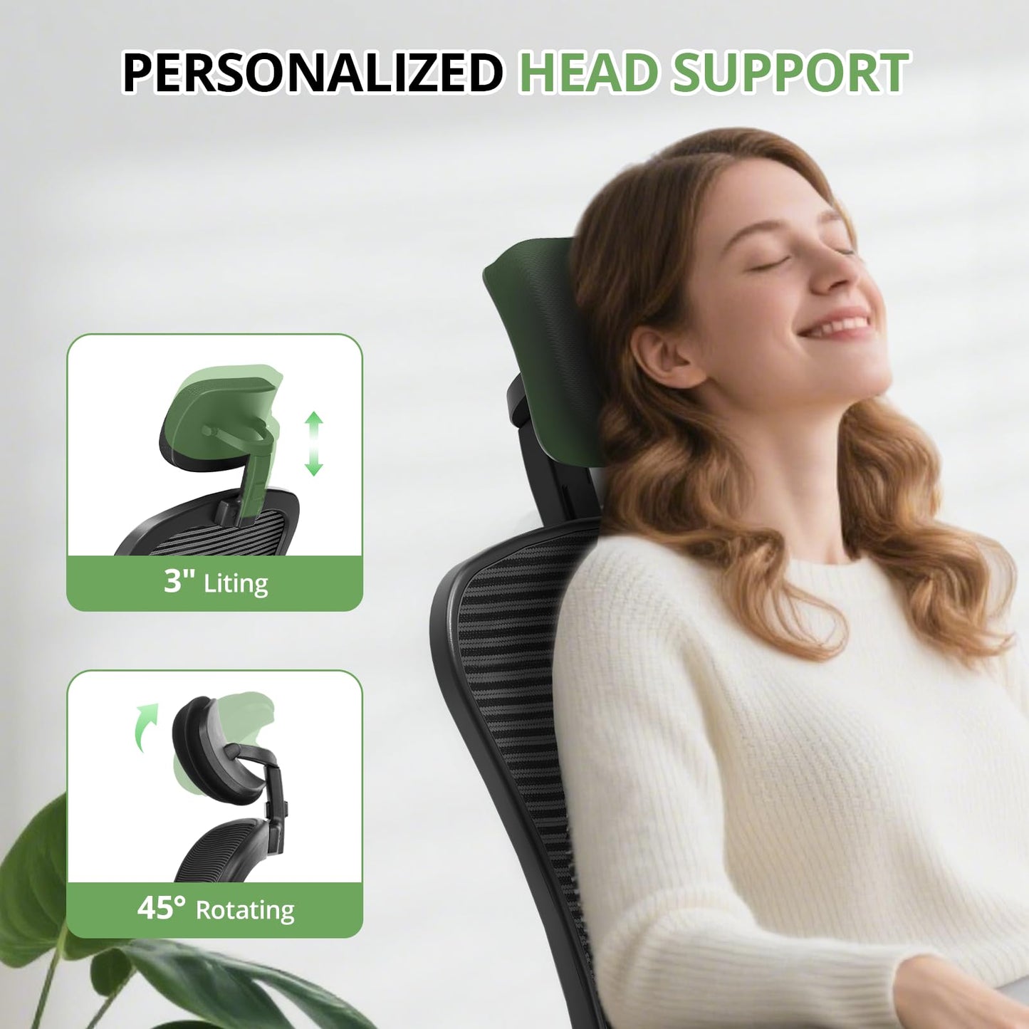 Synorla Desk Chair Ergonomic Office Chair with 330LBS Capacity, High Back Computer Chairs for Long Hours Comfortable