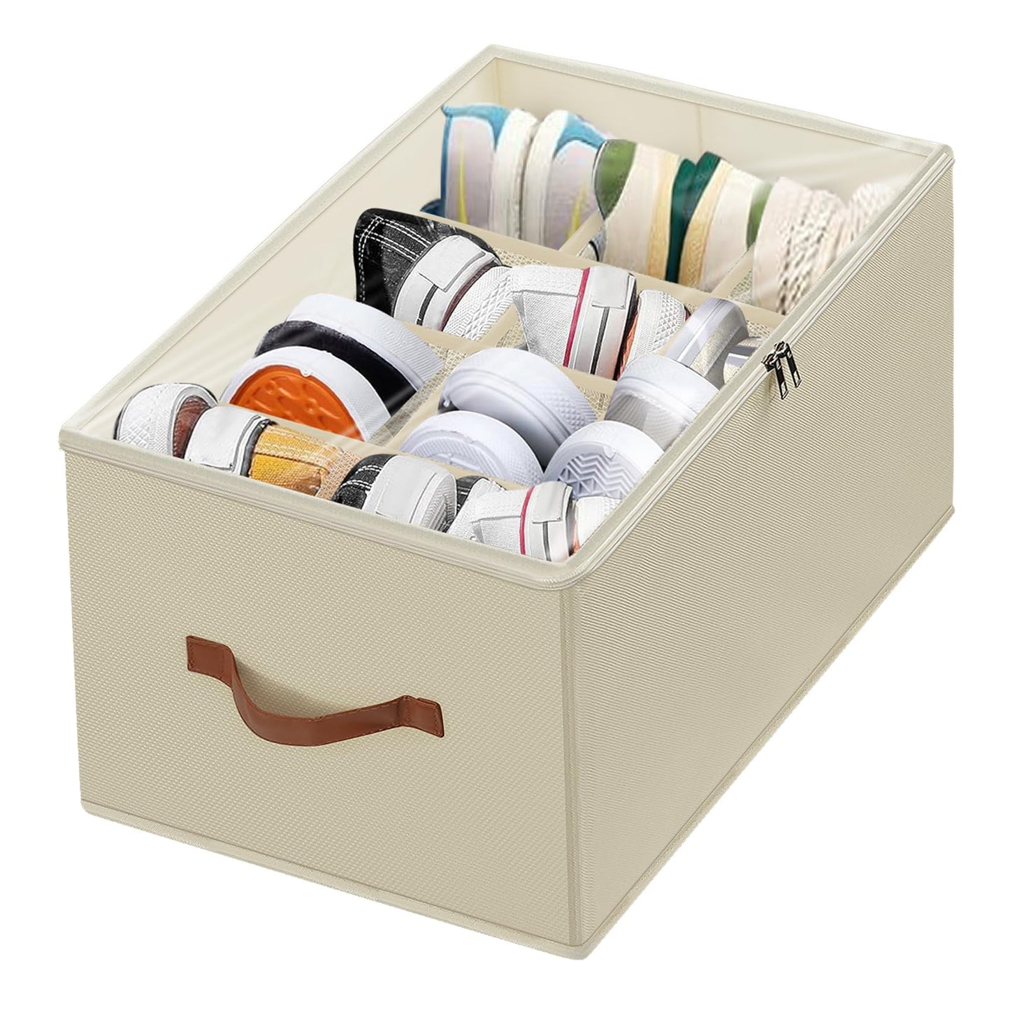 XiflLife Shoe Organizer for ClosetFits 12 Pairs, Beige
