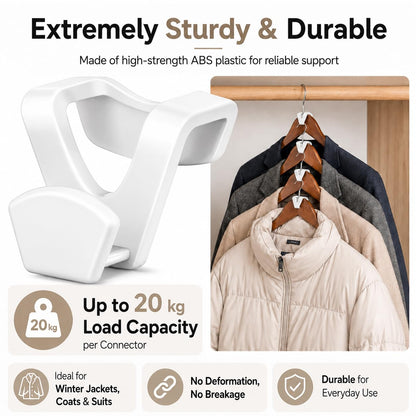 HOUSE DAY Space Saving Hangers 20 Pack, Smart Hangers for Clothes, White