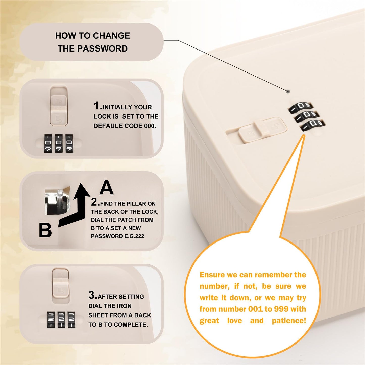 Sightday Lockable Storage Box,Medicine Storage Box,Fridge Lock Box For Kitchen/Home/School/Fridge/Personal/Travel/Office/Cell Phone(Beige)