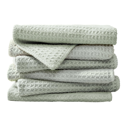 EURSPEUNG Microfibre Cloths, All-Purpose Cleaning Cloths, Green, Pack of 6, 30 x 30 cm