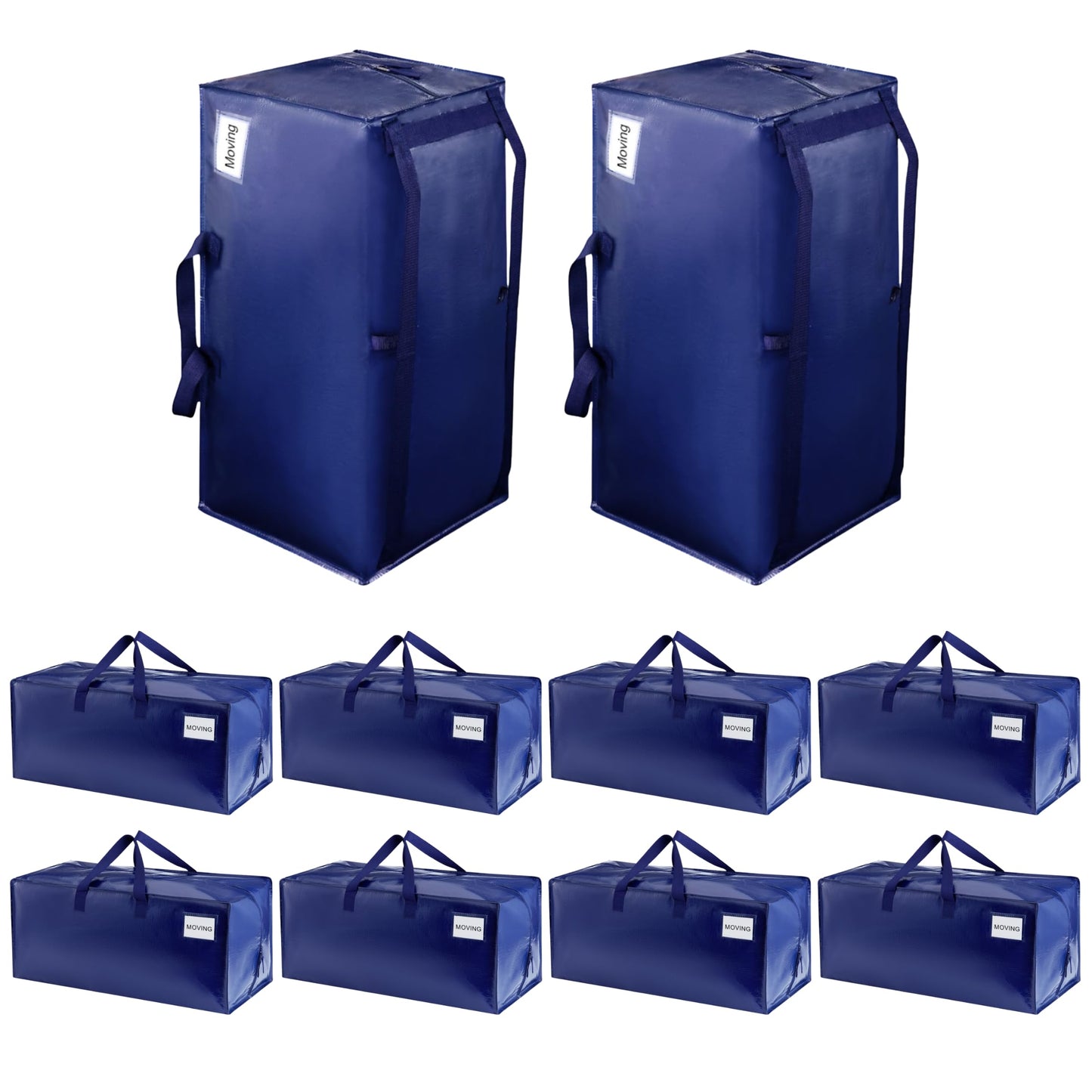 VENO 10 Pack Heavy-Duty Moving Bags Extra Large W/Backpack Straps, Moving House Essentials, Strong Handles & Zips, Chritsmas Storage, Clothes Packing