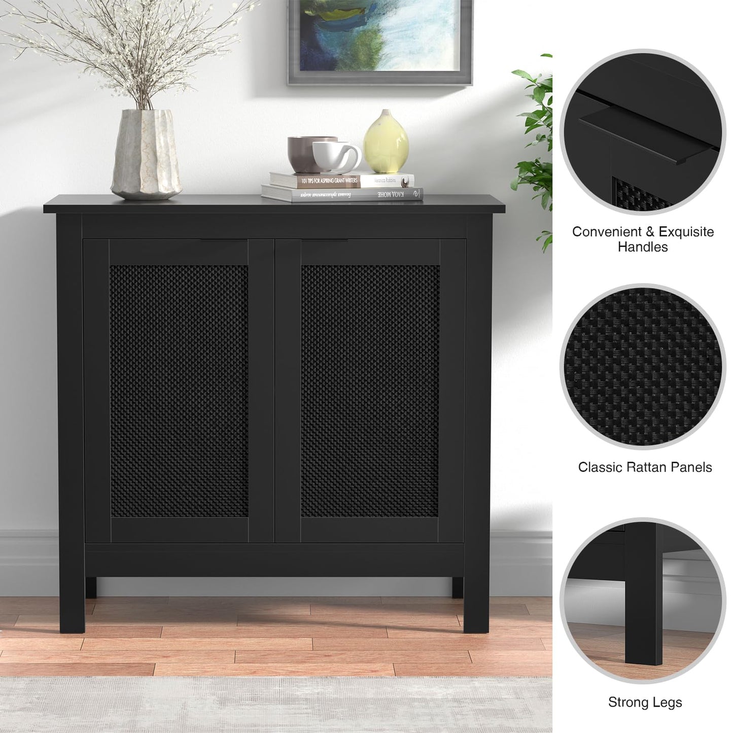 Skokliz Sideboard Storage Cabinet, Modern Kitchen Cupboard with Adjustable Shelf, Floor Cabinet with Doors, Buffet Cabinet for Living Room