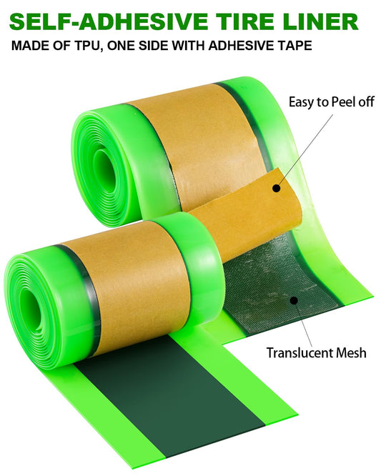 Julai Fat Tyre Liner, Bike Bicycle Tube Flats Self-adhesive Protector Puncture Free Compatible with 20 24 26 28 29 x 3-4 inch