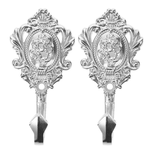 Amosfun 2 Pieces Decorative Hanging Hook Wall Hooks for Curtains Vintage Curtain Hooks Bathroom Hanger Curtain Holdback Window Retention Buckle