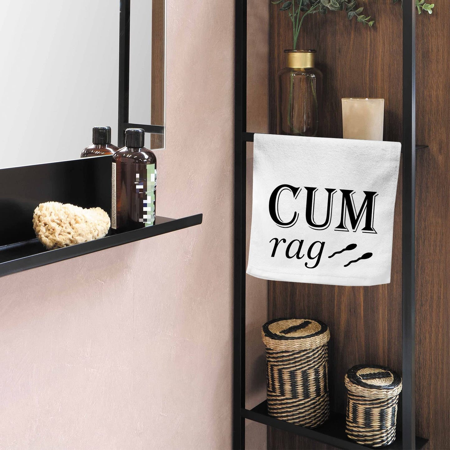 Funny Cum Rag Wash Towel Adult Humour Joke Gag Gift for Boyfriend Husband (Cum Rag EU)
