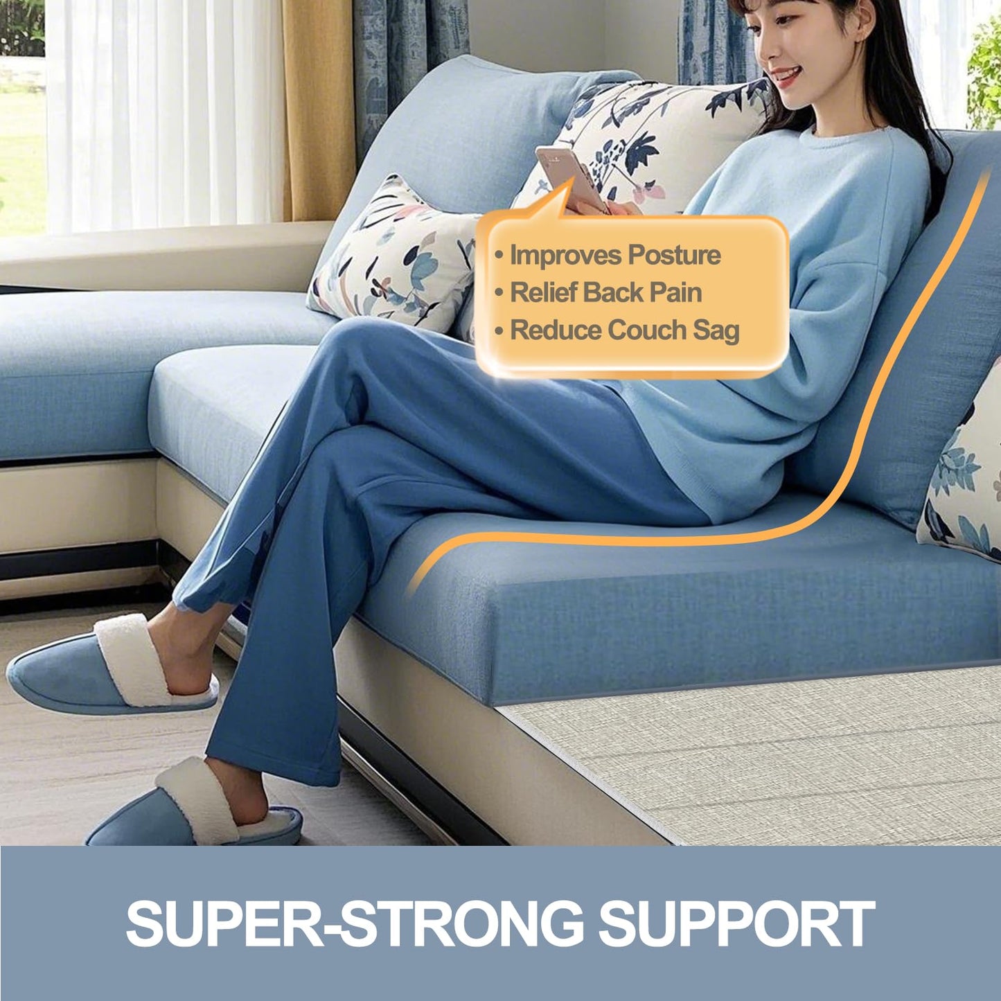 VERONLY Couch Cushion Support for Sagging Seat - (60x170CM) Wooden Sofa Support Strengthener Boards for 3 Seater