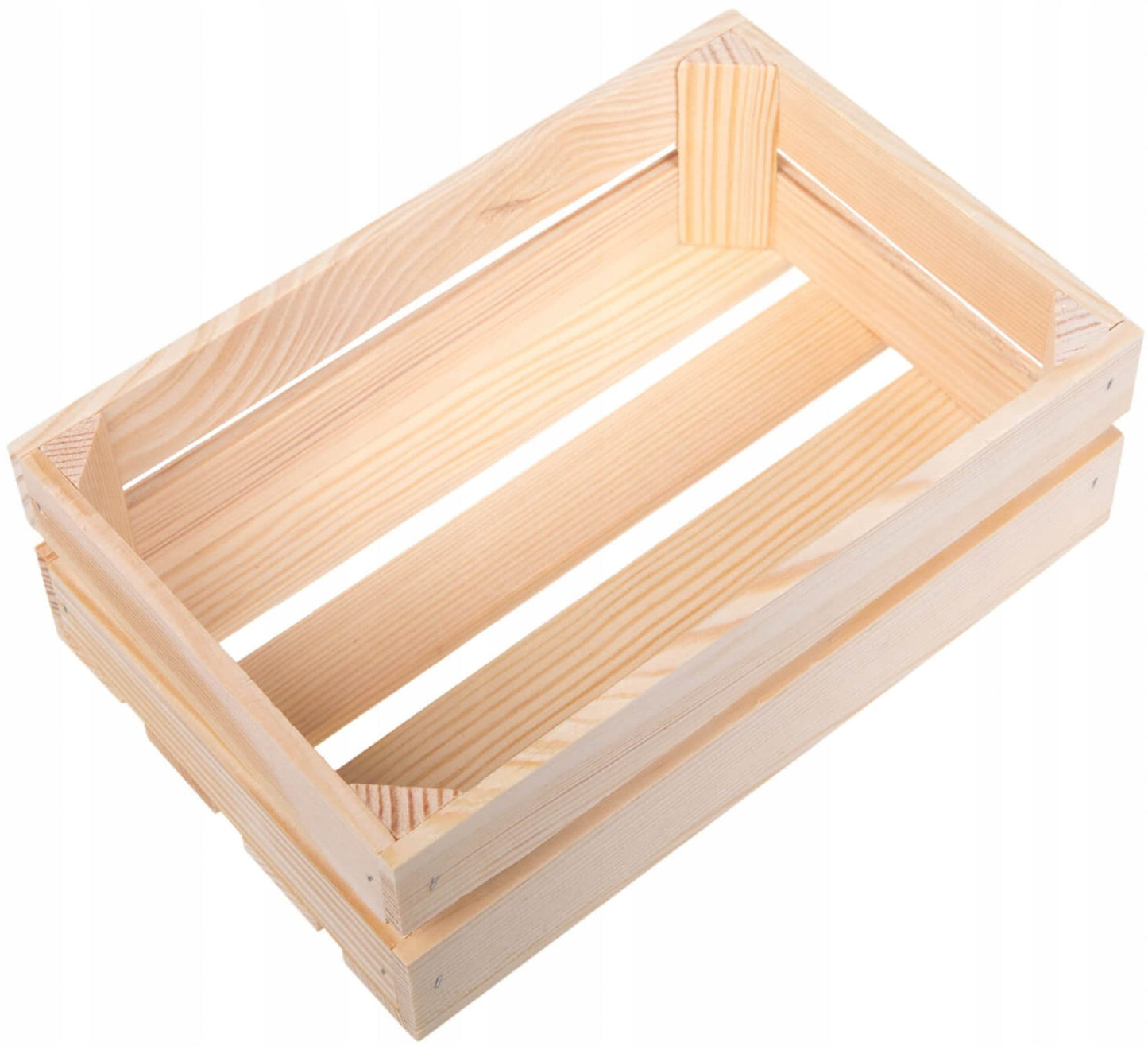 Wooden Crate - Unpainted Pine Wood Storage Box DIY Small Size 30 x 20 x 11 cm