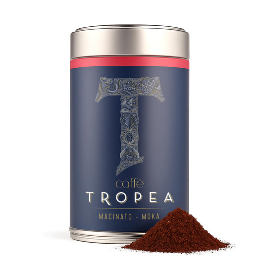 Caff? Tropea Ground Coffee for Moka Pot - Medium to Dark Roast Italian Espresso Coffee Ground - Robusta & Arabica Strong - 227g Tin Moka Grind