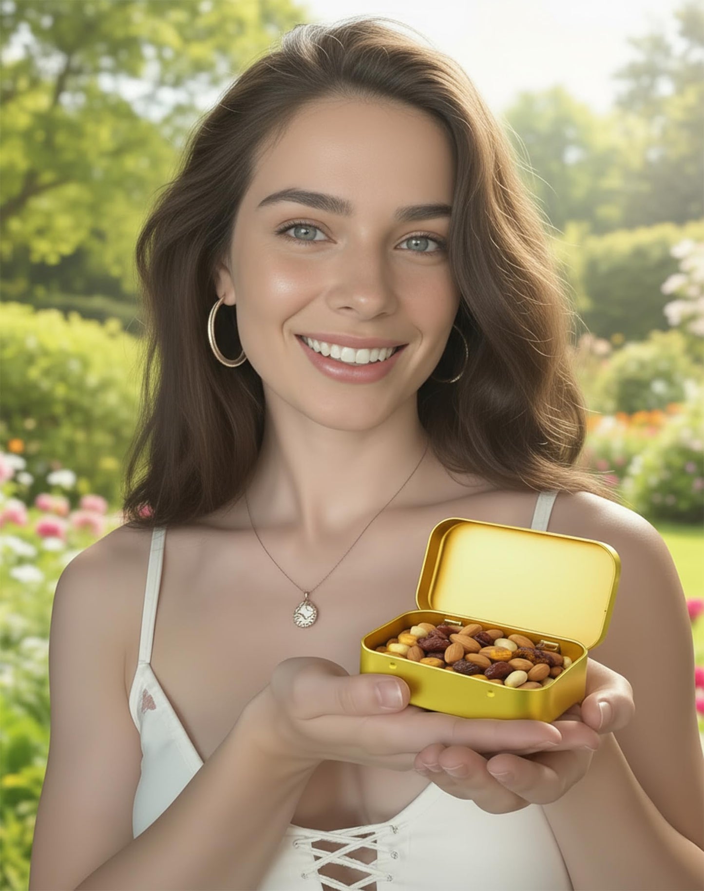 Forever bene 20 Gold Small Metal Tins with Hinged Lids, 20 Pieces, Gold, each piece measures 9,5 × 6 × 2,2 cm