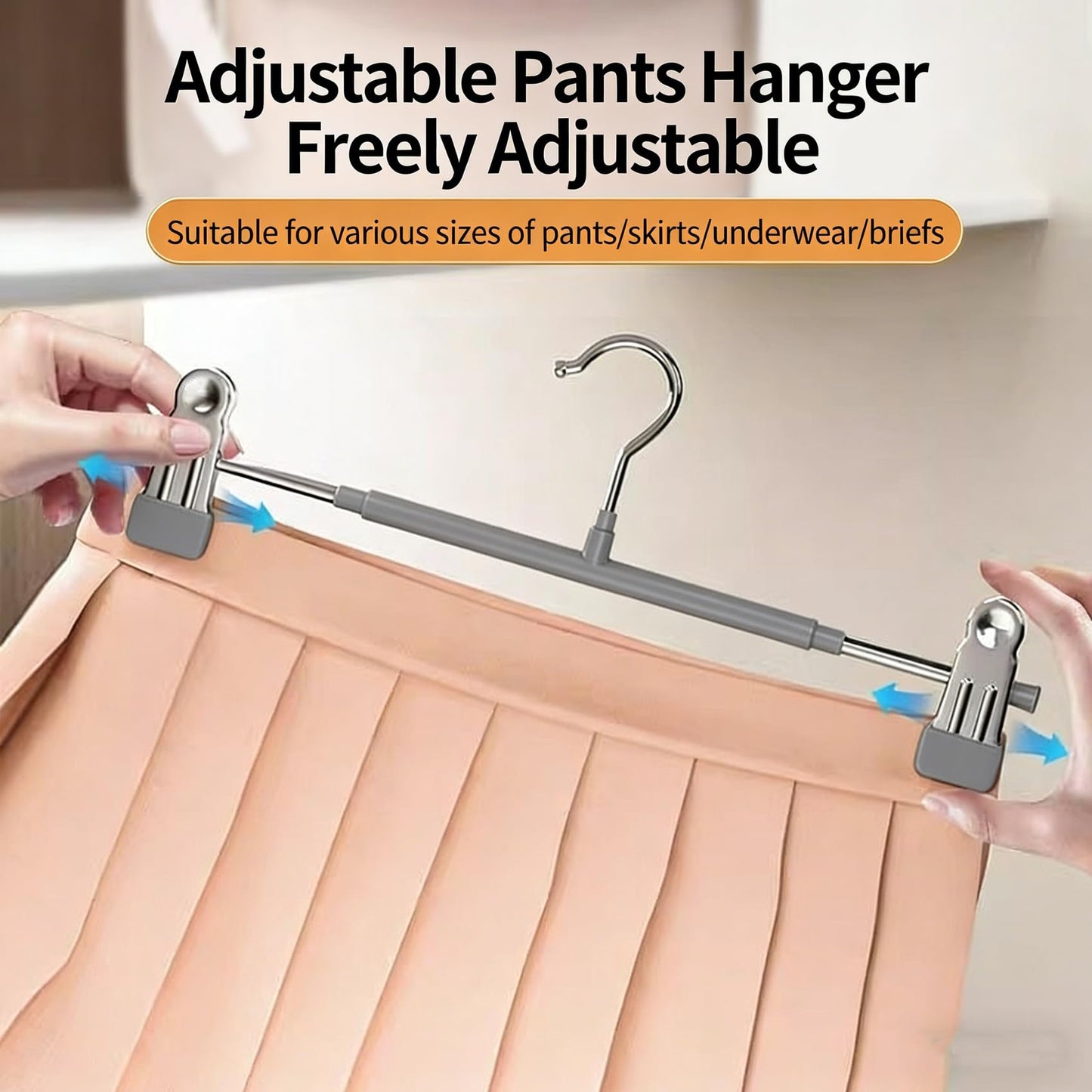 20 Pack Trouser Hanger, 30cm Pants Hangers Space Saving Skirt Hangers with Adjustable Clips,Heavy Duty Clothes Coat Garment Jeans Hangers