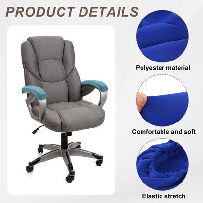sourcing map Chair Armrest Slipcovers Covers, 32 x 8cm Polyester Removable Seat Hand Rest Protector for Office Chairs Desk ChairDark Blue