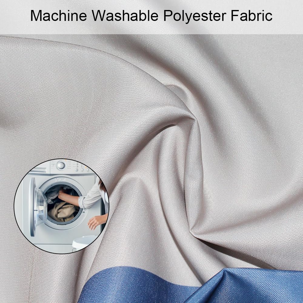 Lkw Ogechi Shower Curtain Waterproof Blue 180x200cm, Polyester Weighted Shower Curtains for Bathroom