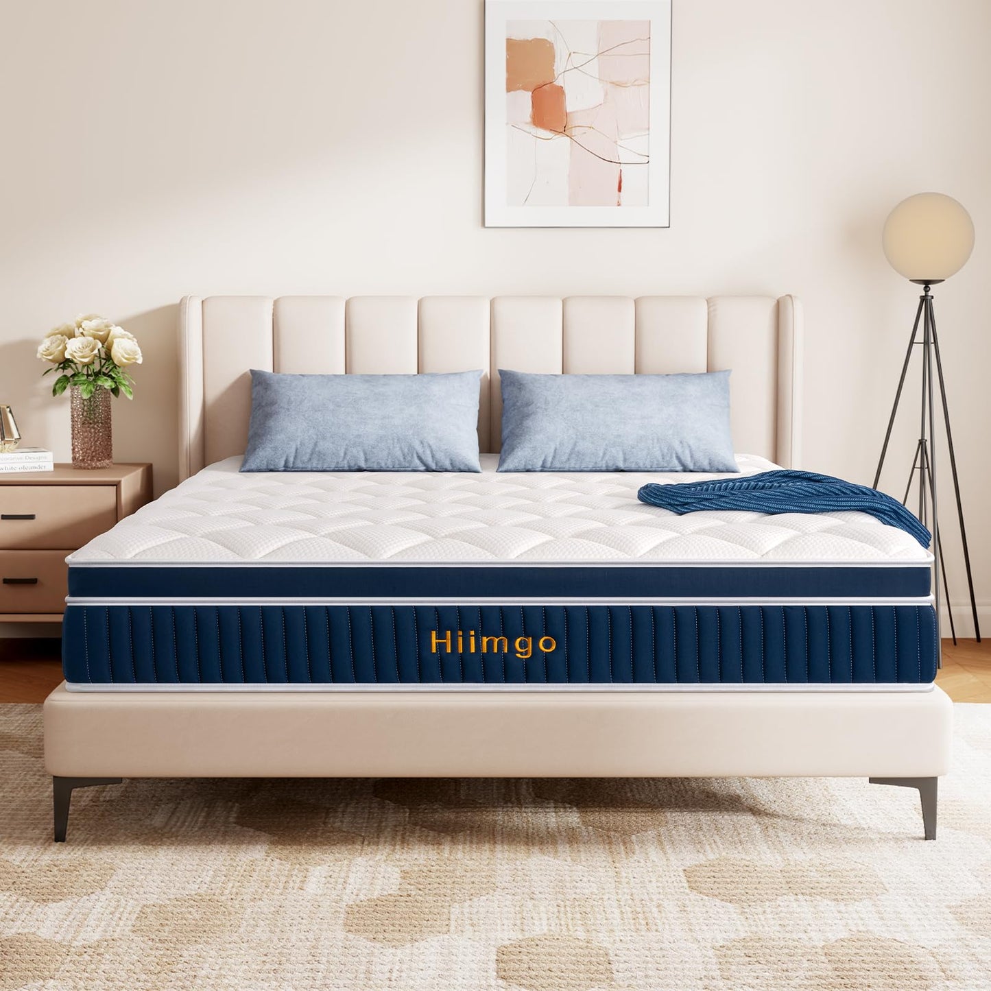 Hiimgo Hybrid Small Double Pocket Spring Mattress, 120x190x28CM