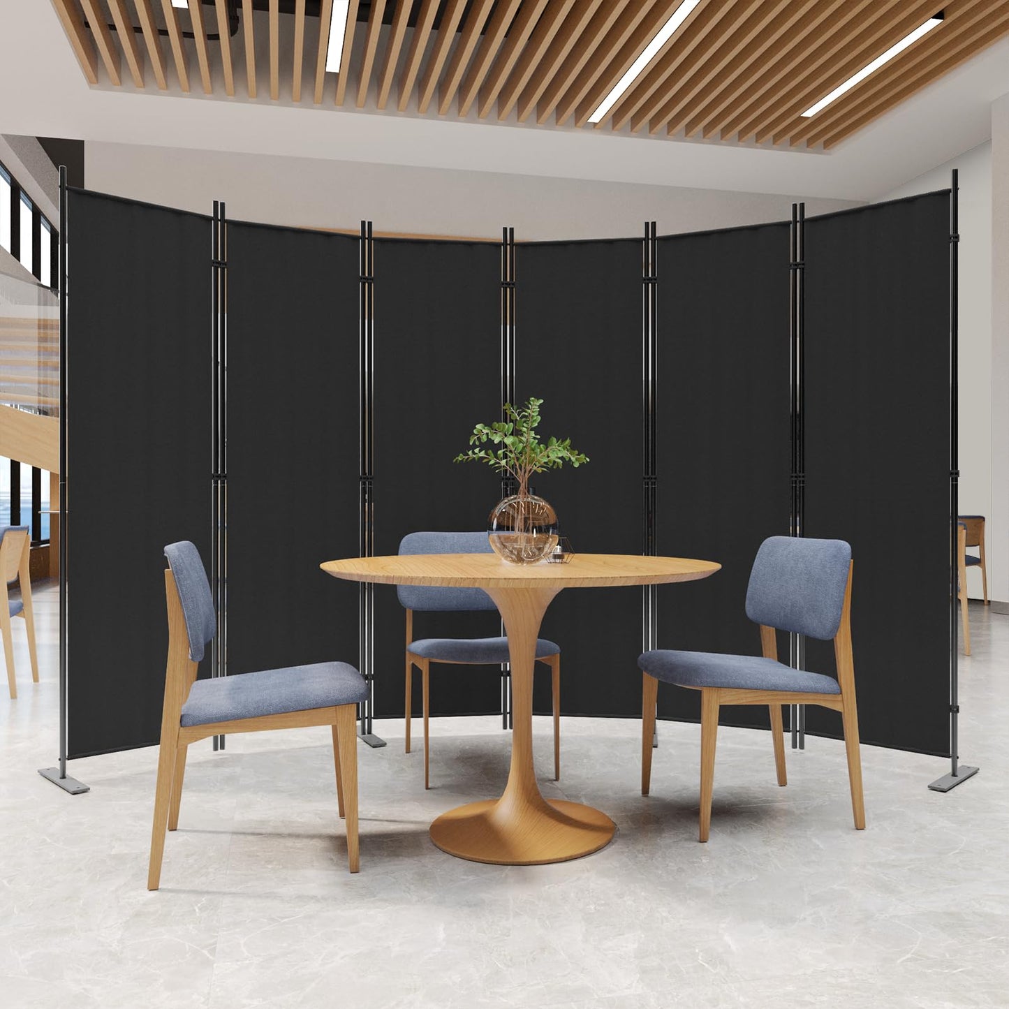 C-Hopetree 6 Panels Room Divider, 180cm Tall Indoor Folding Privacy Screen, Portable Partition Separator, Freestanding Separation Temporary Wall for