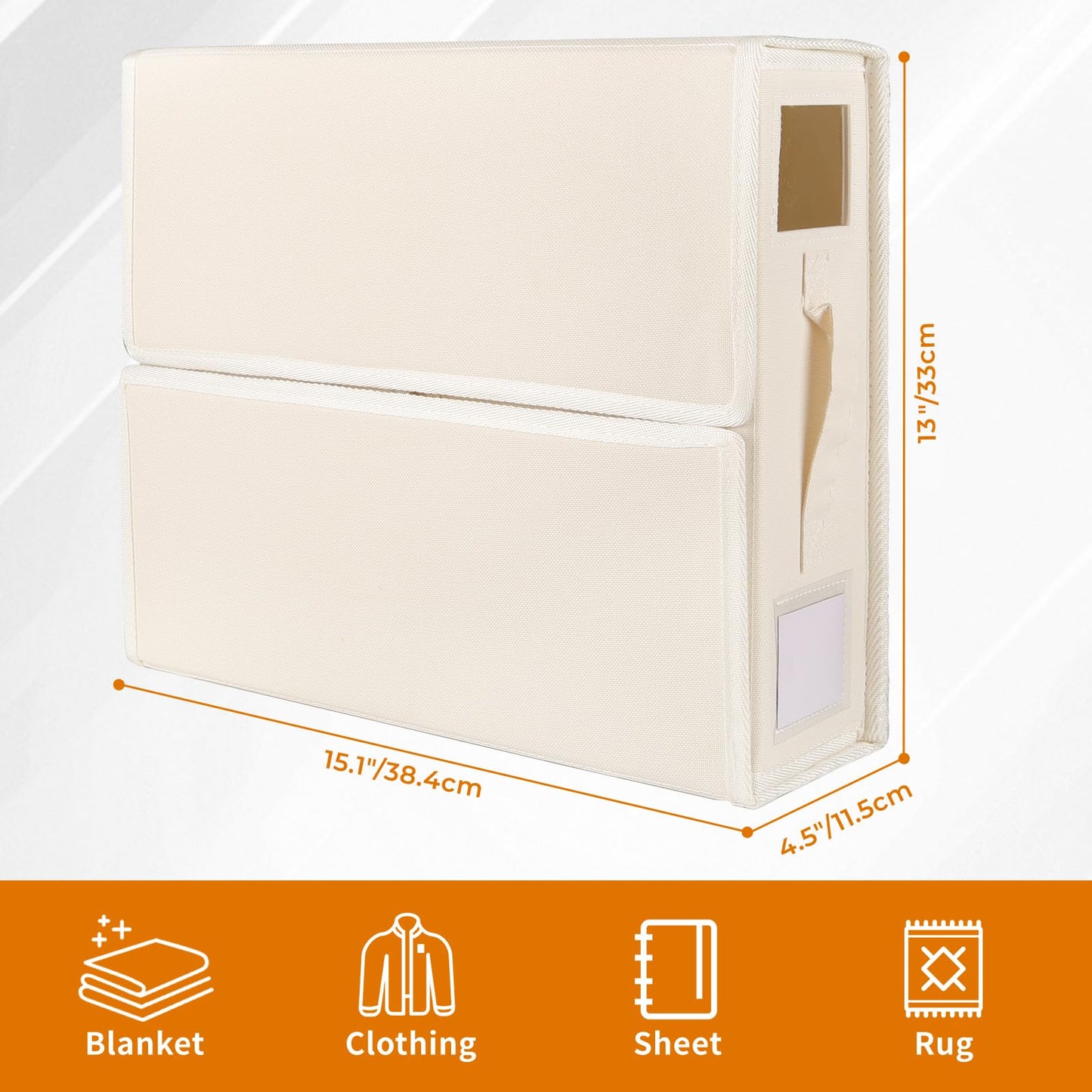 JAECU 2PCS Bed Sheet Organiser Folding Storage, Linen Underbed Storage Box