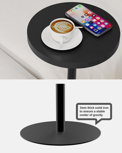 TUTOTAK Tall Round Side Table, Adjustable height, Small End Table, Drink Table, Pedestal Side Table, livingroom, Black TB01BK096EU