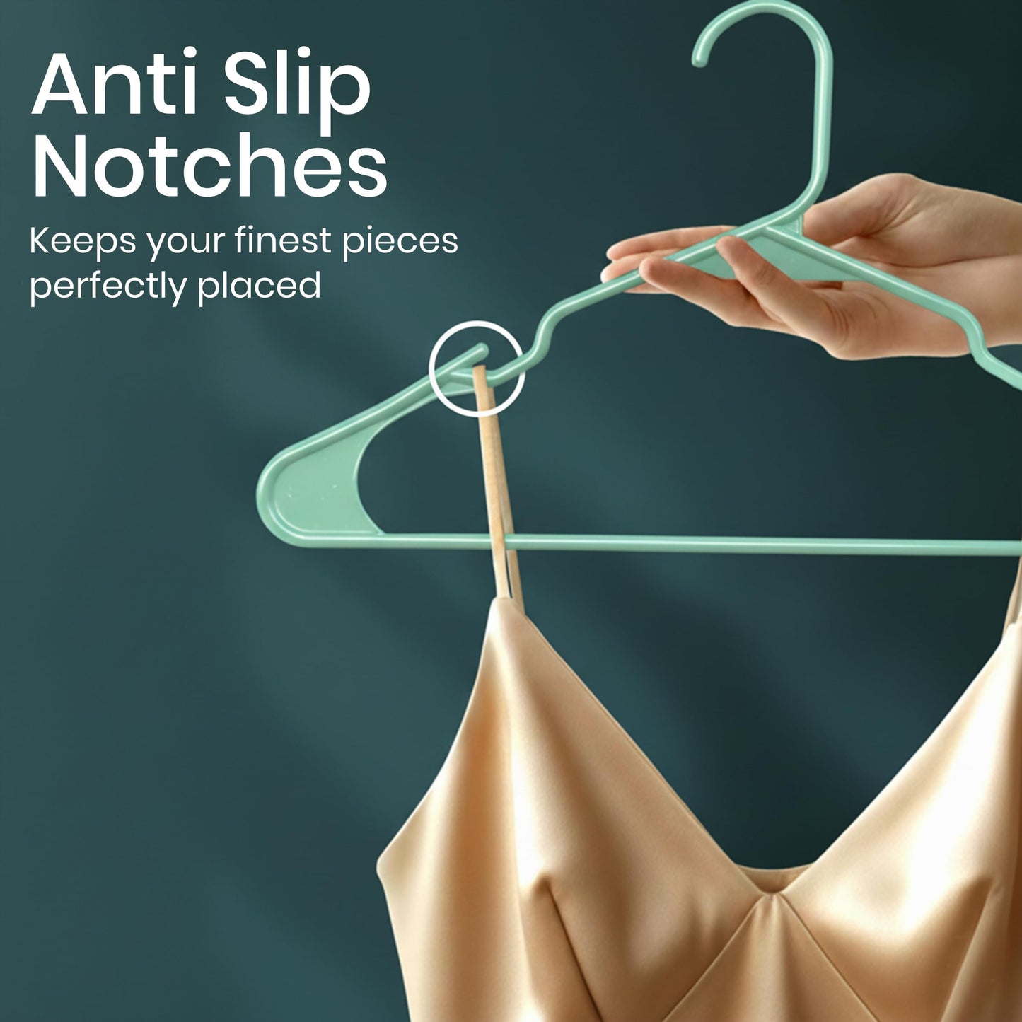 Utopia Home 30 Pack Plastic Hangers Space Saving, Durable Hanger with Shoulder Grooves, Aqua