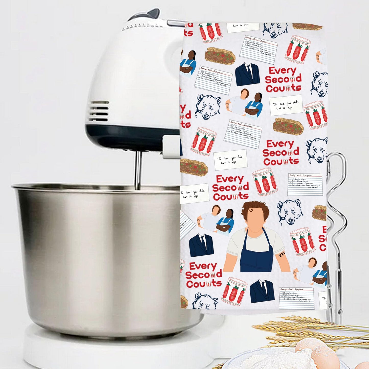 LEVLO Bear Carmy Kitchen Towel Carmy Fans Gift Yes Chef Carmy Tea Towel Carmy Lover Housewarming Gift (Every Second Towel)