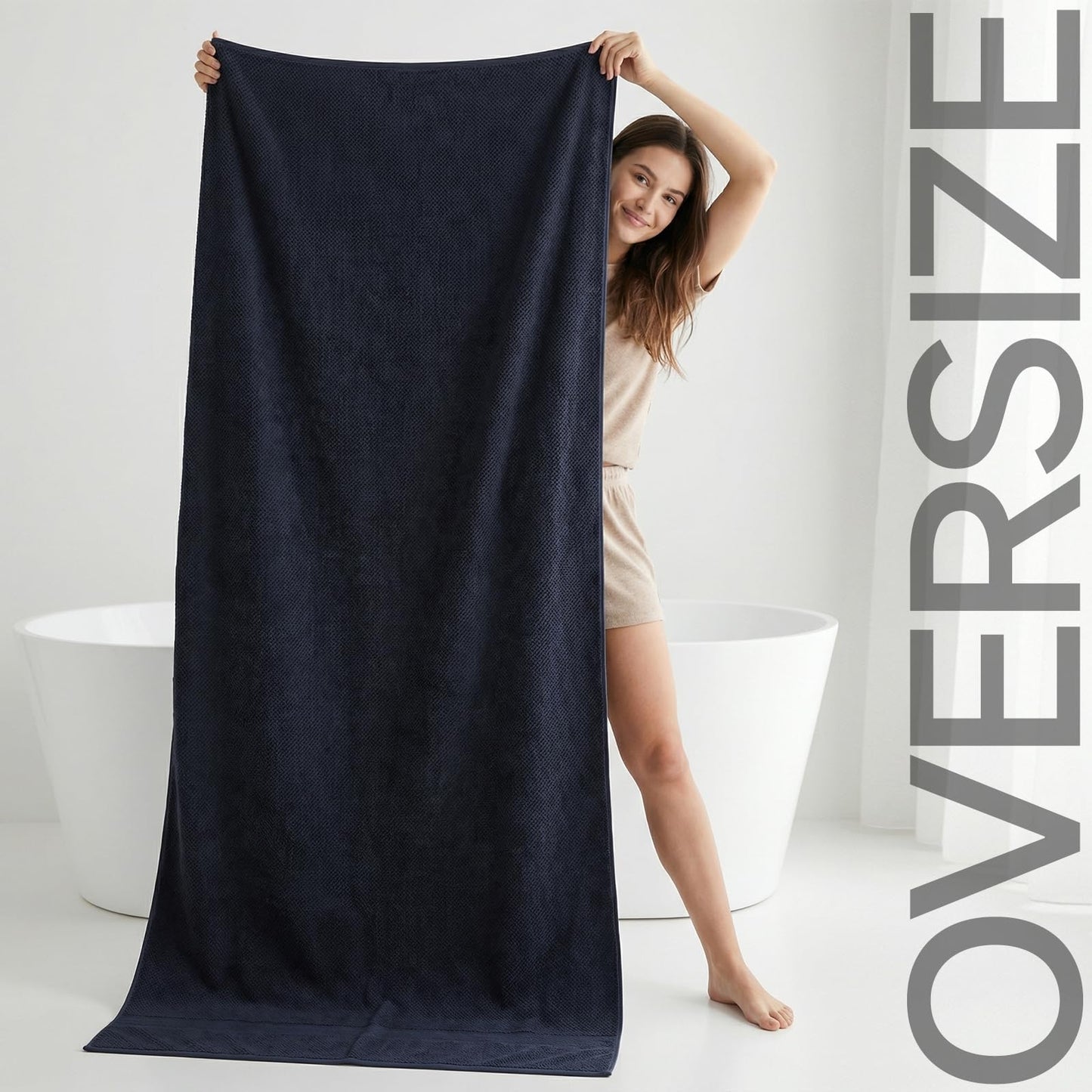 REDKISS 1-Pack Extra Large Bath Towels-100x200CM Microfibre Towel for Adult