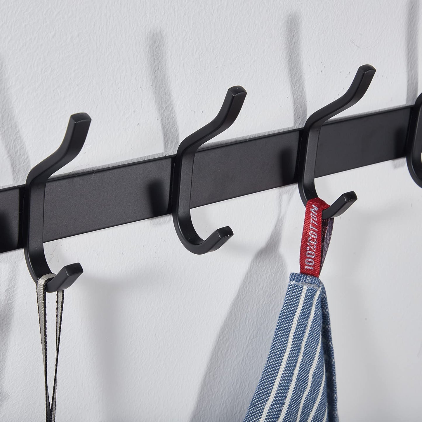 MEIJO Coat Hooks Wall Mounted, Coat Rack Wall Mounted Stainless Steel with 6 Hooks Heavy Duty Coat Hooks for Door, Bedroom, Bathroom, Kitchen