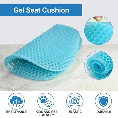 Gel Seat Cushion - Soft Sitter Honeycomb Cushion with Non-Slip Cover Large Gel Cushion with Relieving Back coccyx Pain Pressure Cool Car Seat Pads