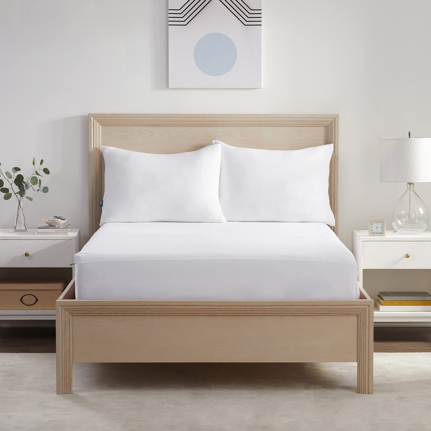 Serta Power Chill Twin XL Size Waterproof Mattress Cover, Soft and Breathable Cooling Mattress Protector, 15" Elastic Deep Pocket for Secure Fit