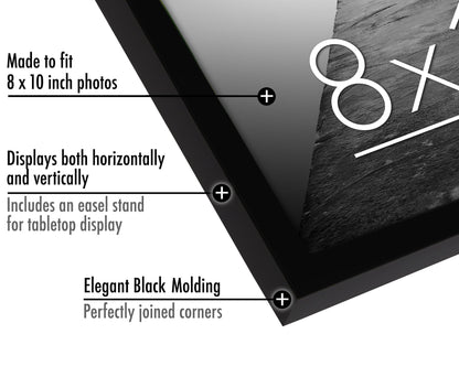 Americanflat 10x8 Photo Frames in Black - Set of 6 - Gallery Wall Picture Frame with Shatter-resistant Glass - Horizontal and Vertical Formats for