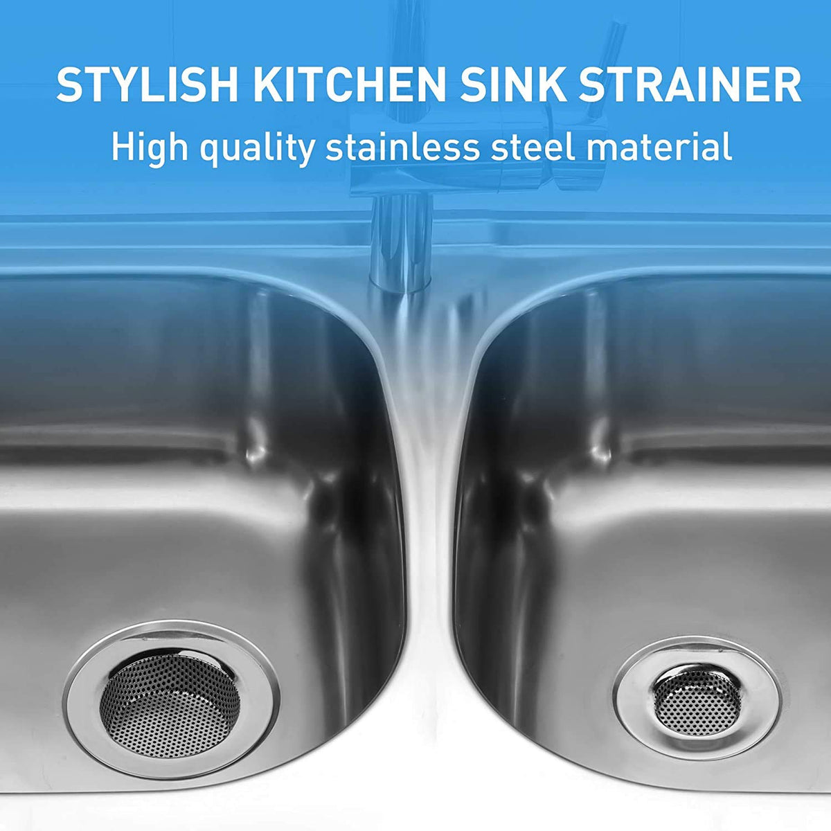 Qinglele 2pcs Kitchen Bathroom Sink Strainer, Stainless Steel Drain Filter, Thicker, Outer Diameter 3 Inch/77mm Small Size