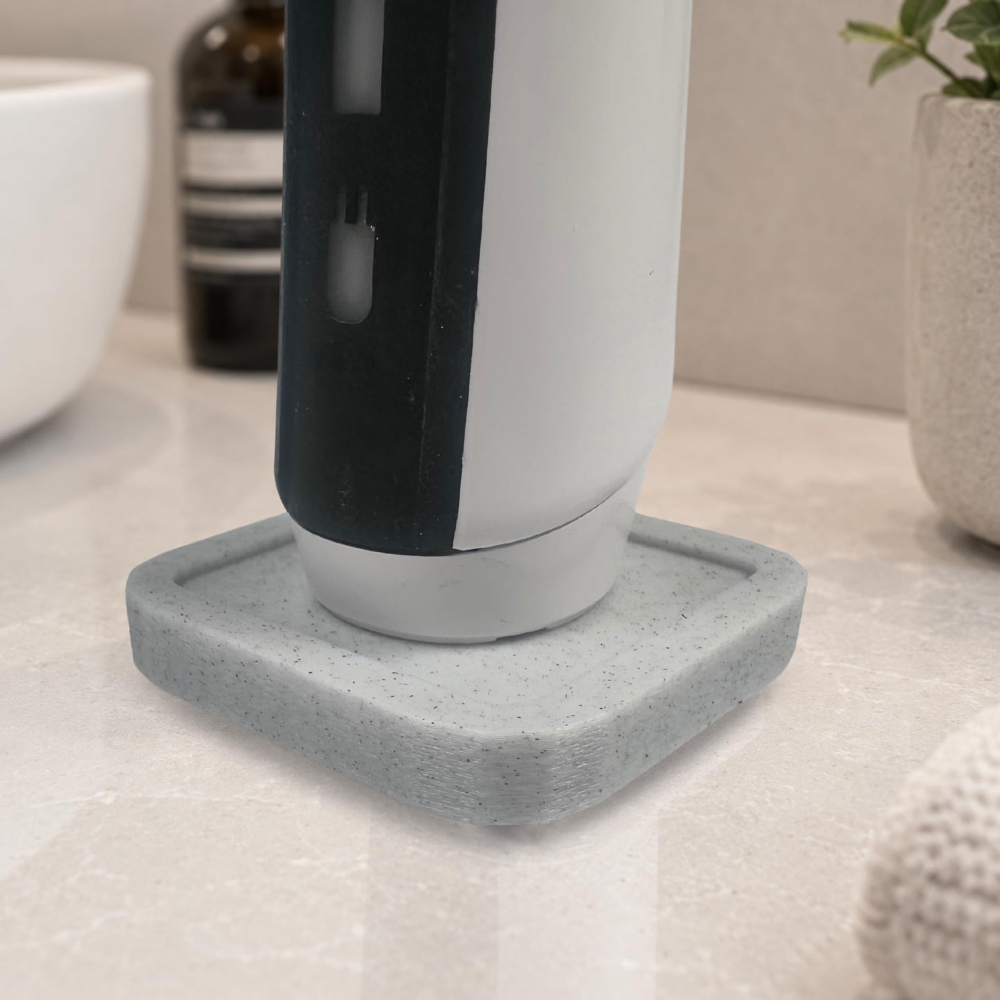 Electric Toothbrush Holder Stand Compatible with Oral-B – Single (Marble Blue mist, Single)