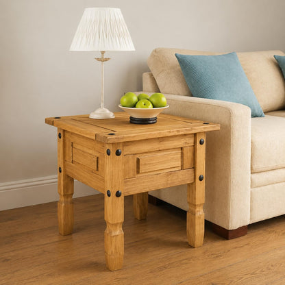Corona Lamp Table Coffee Side Mexican Solid Pine Wood