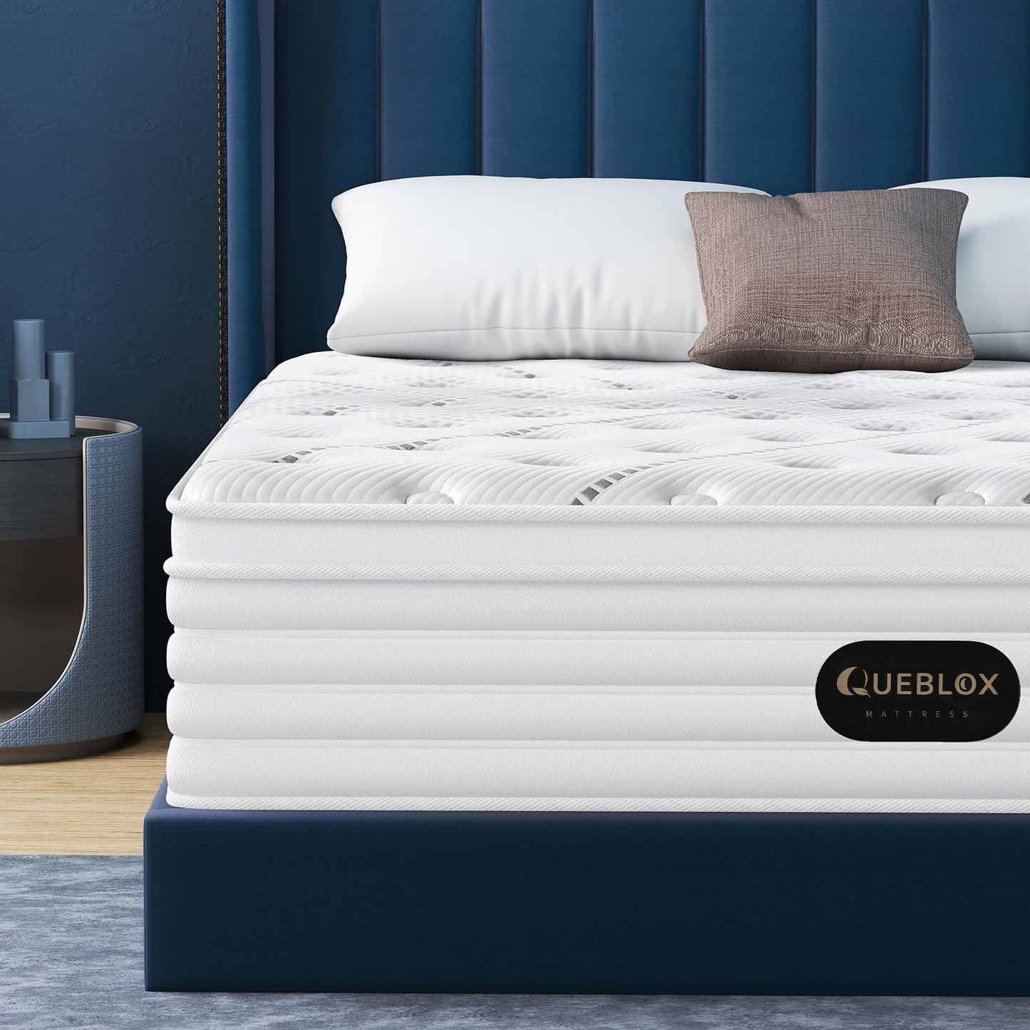 Queblox 5FT King Mattress, 11 Inch 7-Zone Pocket Sprung Mattress
