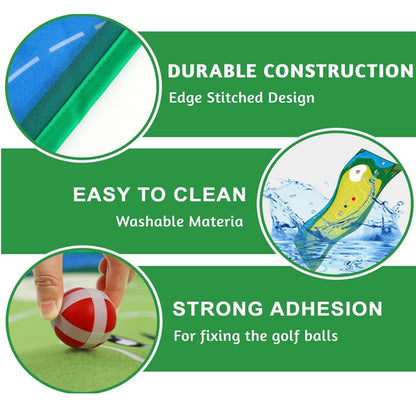 Portable Indoor/Outdoor Golf Game Set with Chipping Golf Play Mat, Hitting Mats, and Golf Training Aid Equipment for Home Backyard Practice - Includes