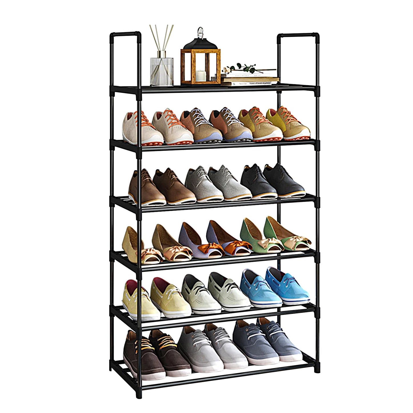 NIAWECAN 6 Tier Shoe Rack, Metal Shoe Organiser, Slim Shoe Racks Storage