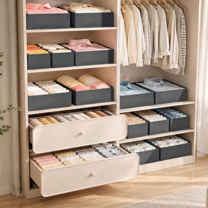 Weeoley Drawer Organiser 8 Pack Foldable Storage Boxes for Clothes, Gray