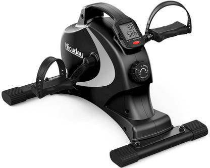 Niceday Mini Exercise Bike, Foot Pedal Exerciser, Under Desk Bike, Desk Pedal Bike, 8 Magnetic Levels Resistance, Quiet and Smooth, LCD Monitor, Pedal