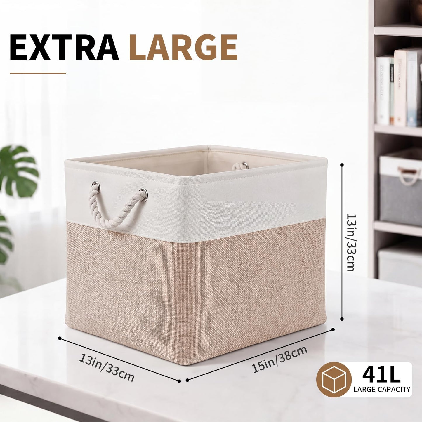 ICEMOR 33×38×33cm Foldable Storage Cubes,6-Pack Cube Storage Bins with Handles,Compatible with Kallax Shelving,Fabric Storage Boxes for