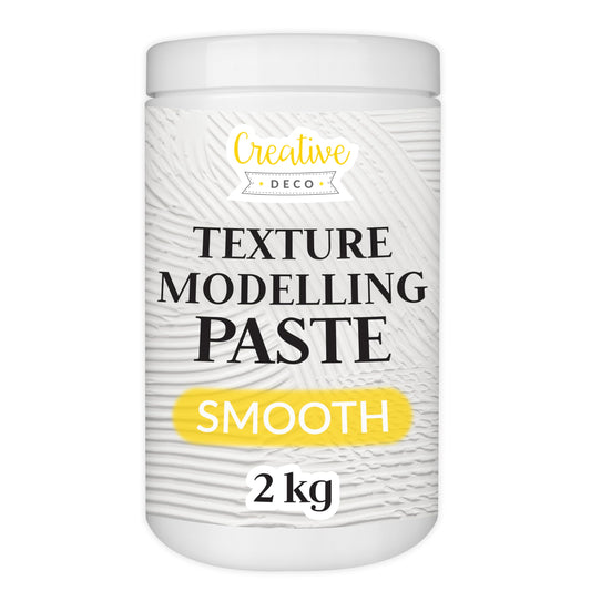 Creative Deco Texture Paste Smooth 2 kg | White Filler for Acrylic Painting | Modelling Paste for Art Projects, Acrylic Paint, DIY, 3D Effects,