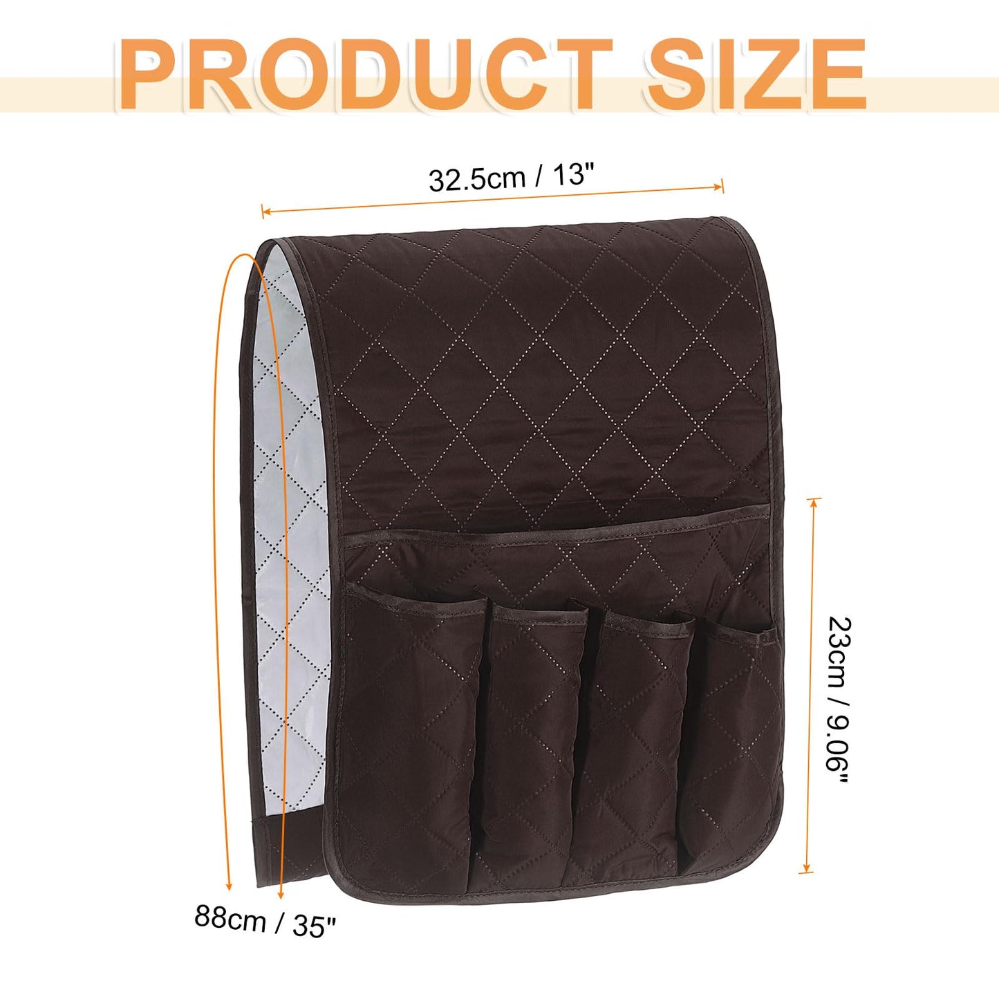 sourcing map 1 Pcs Recliner Armchair Caddy, Couch Armrest Organizer with 5 Pockets for Bedside Sofa Remote Control Holders Magazine Phone Book
