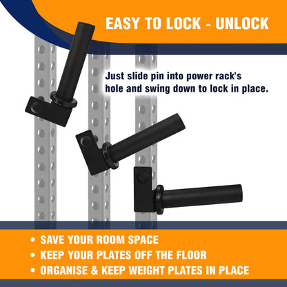Yes4All Steel J Hooks Squat Rack 2x2/3x3 with Protective UHMW Pad - Power Rack Attachments Barbell Holder for Home Gym