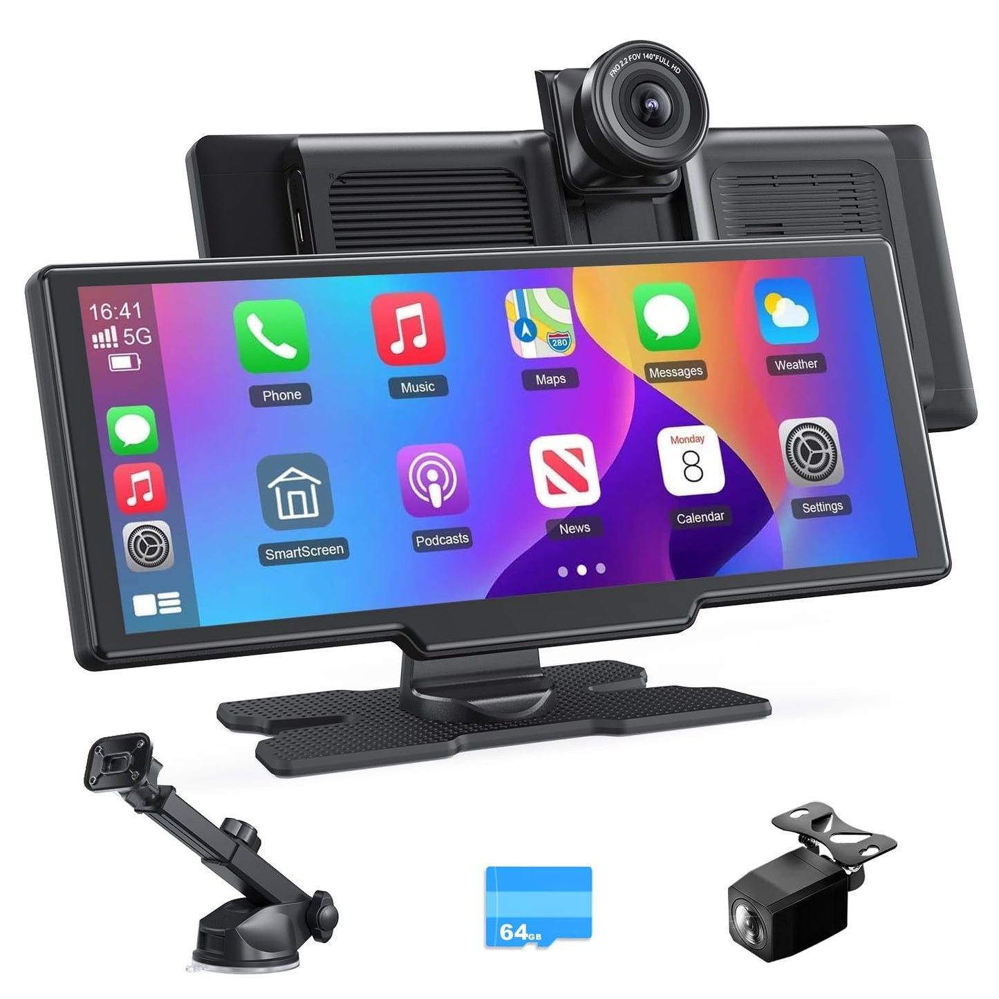 Avylet 9.26'' Wireless Car Stereo for Apple Carplay & Android Auto with 4K Dash Cam, Portable Car Stereo, 1080P Backup Camera, GPS Navigation, Car