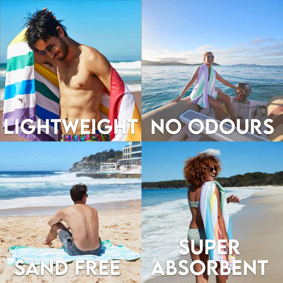 Dock & Bay Quick Dry Beach Towel - Summer - Rainbow Skies, Large