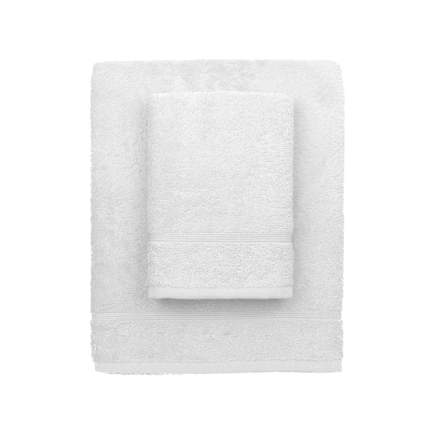 zer0bed, Lilac Bath Towels, Set of 2 Bath Towels, Face Towel, Bidet Towel, Plain Colour, White, 100% Cotton, Set of 2