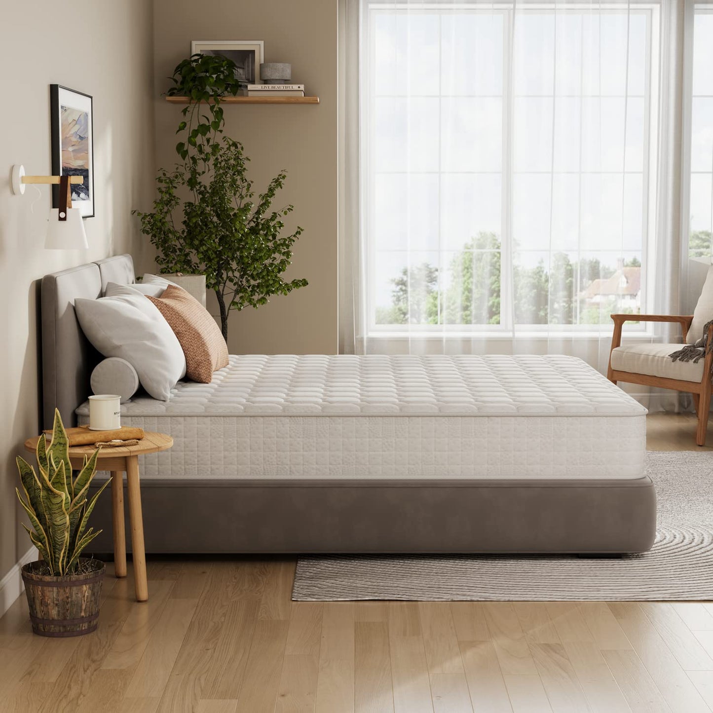 Vesgantti Double Mattresses Hybrid Mattress 135x190x25cm, White