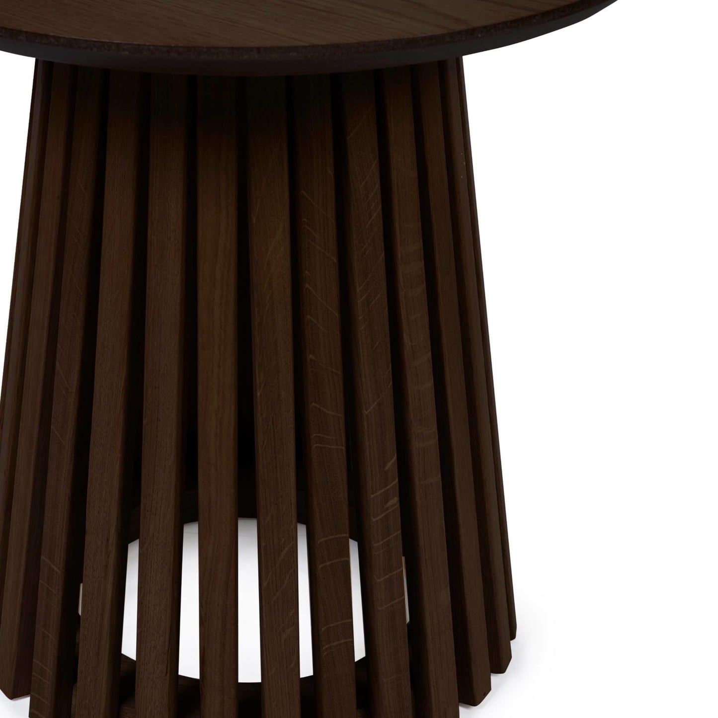 Julian Bowen Ollie Slatted End Table - Cocoa Oak, Brown - H45 x W45cm