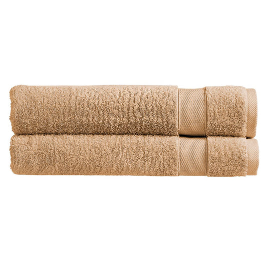 Christy Refresh Brown Bath Sheets | Set of 2 | Quick Dry | Gentle Pastel Tones | Soft Plush Large Bath Towels | Absorbent Shower Towels | 100% Cotton