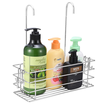 Seltomer Hanging Shower Rack Bathroom Shower Caddy Organizer Shampoo Brakect ，Rotatable Hook Bar ，Rust Proof Single-Layer