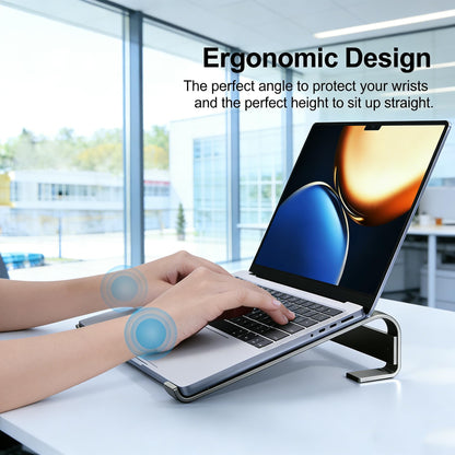 JOOF Aluminum Laptop Stand, Portable Cooling Stand, Ergonomic Laptop Holder for Desk Non-Slip, Compatible with MacBook Air, Pro, Dell, HP, Lenovo