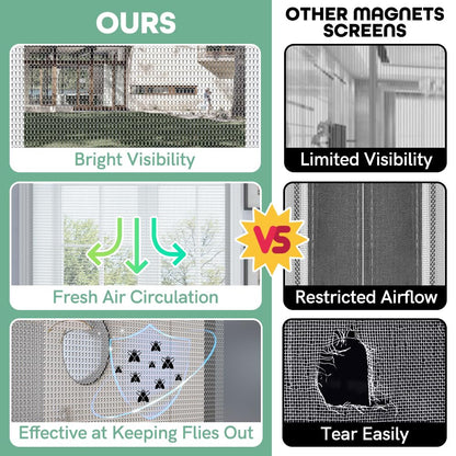 BriSunshine Premium Door Fly Chain Screens, 90 x 210cm Aluminium Chain Curtain Metal Fly Screen Curtain Insect Control for Doorways