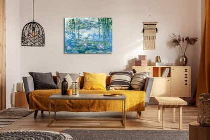 Wieco Art - Water Lilies by Claude Monet Oil Paintings Flowers Reproduction Giclee Canvas Prints Modern Landscape Artwork Picture Printed on Canvas